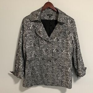 Le Chateau Floral Paisley Jacket Blazer Lightweight Lined Metallic Size Large